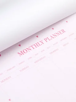 Agenda Mensuel A4 à Motifs Cœur