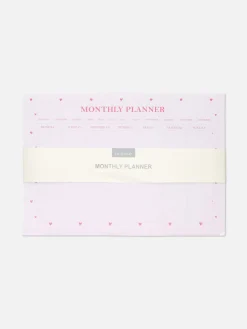 Agenda Mensuel A4 à Motifs Cœur