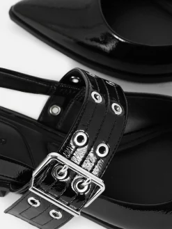 Ballerines à Talon Ouvert Et à Boucle