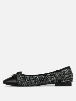 Ballerines Effet Bouclé à Bout Contrasté