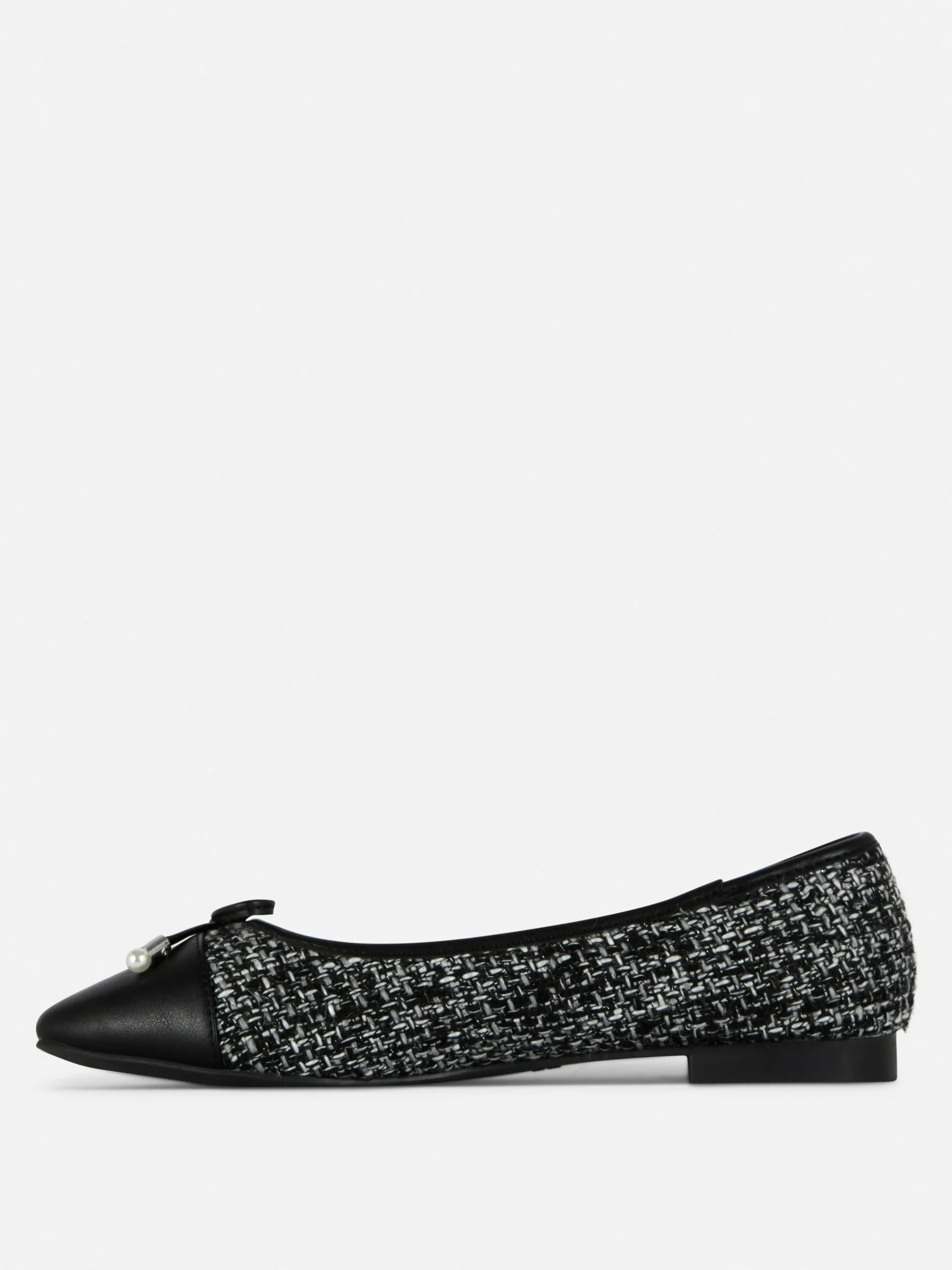 Ballerines Effet Bouclé à Bout Contrasté