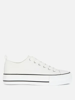 Baskets Basses Compensées En Simili Cuir