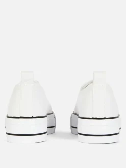 Baskets Basses Compensées En Simili Cuir