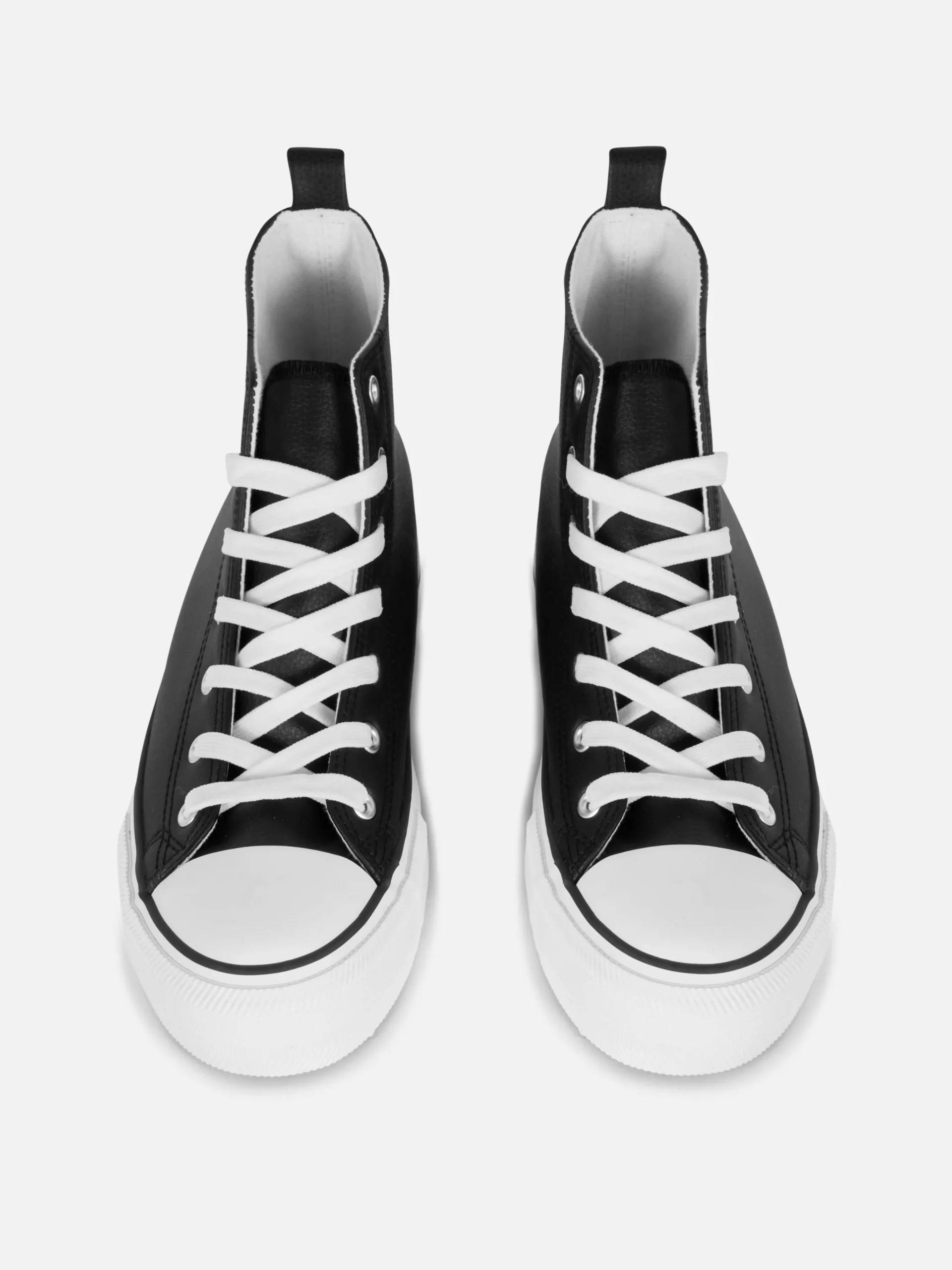 Baskets Montantes Compensées En Simili Cuir