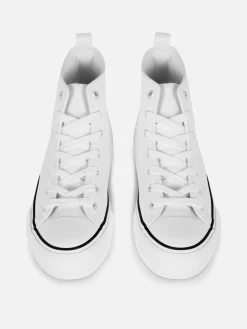 Baskets Montantes Compensées En Simili Cuir