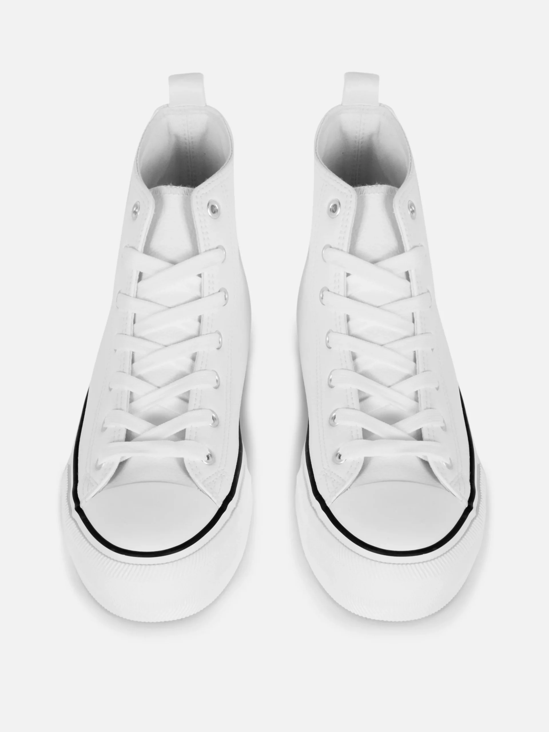 Baskets Montantes Compensées En Simili Cuir