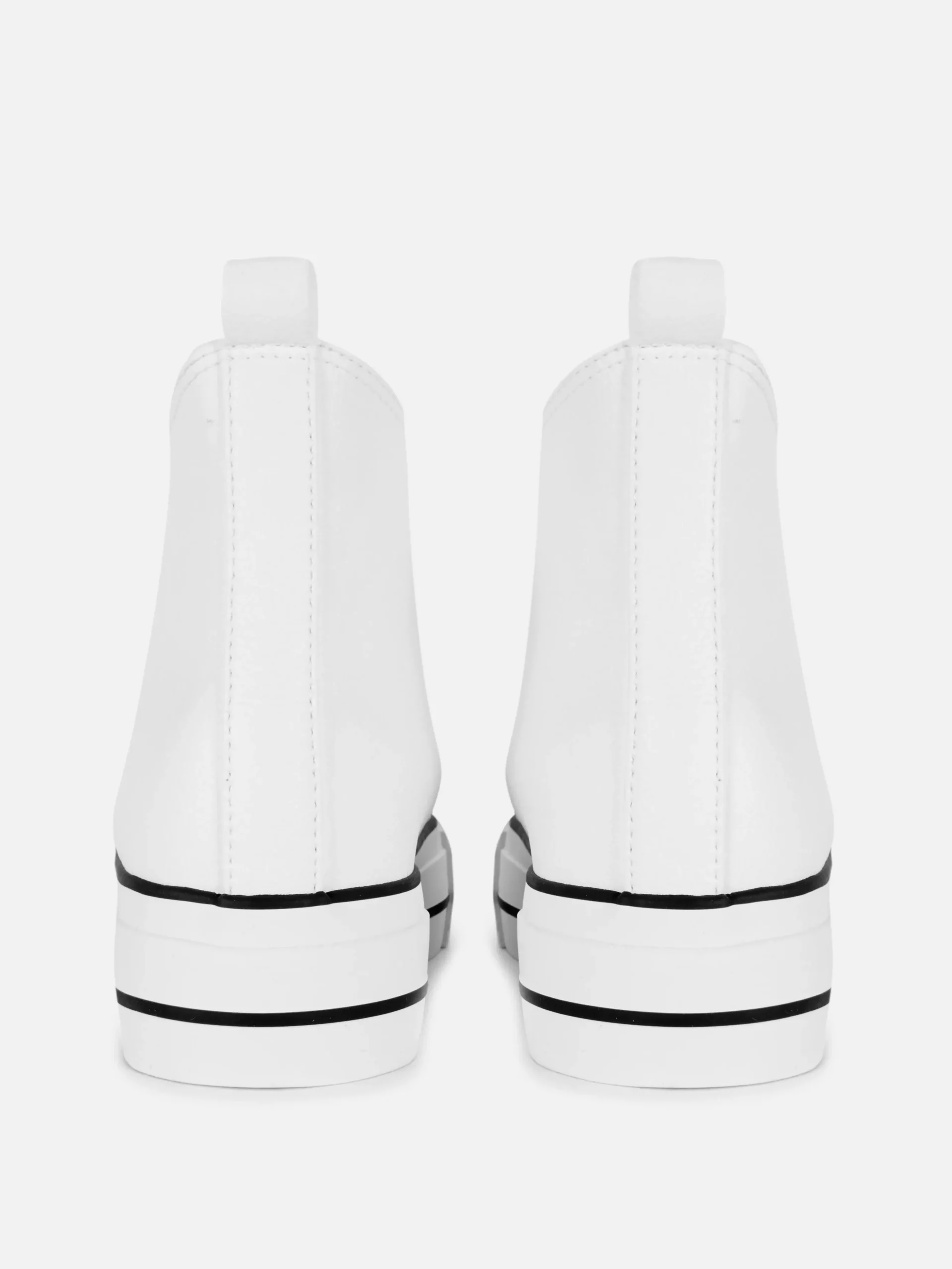 Baskets Montantes Compensées En Simili Cuir