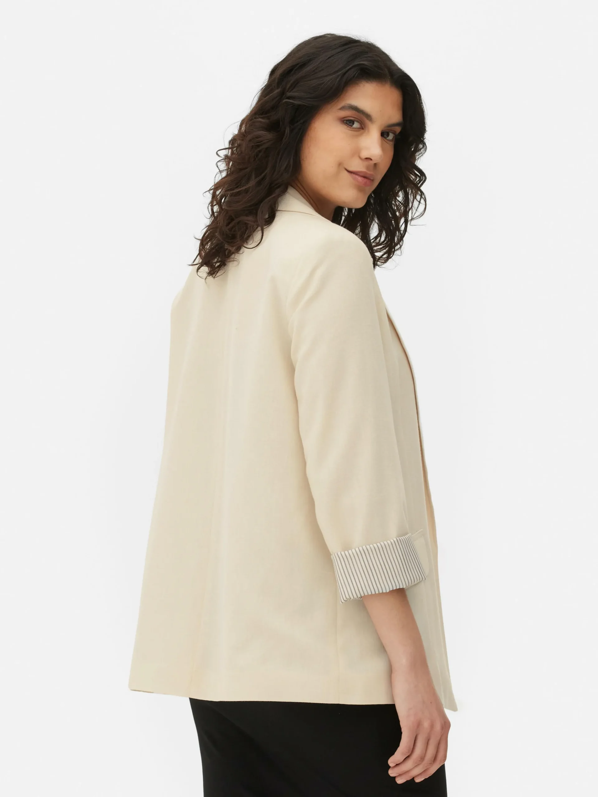 Blazer Ajusté à Effet Bord à Bord