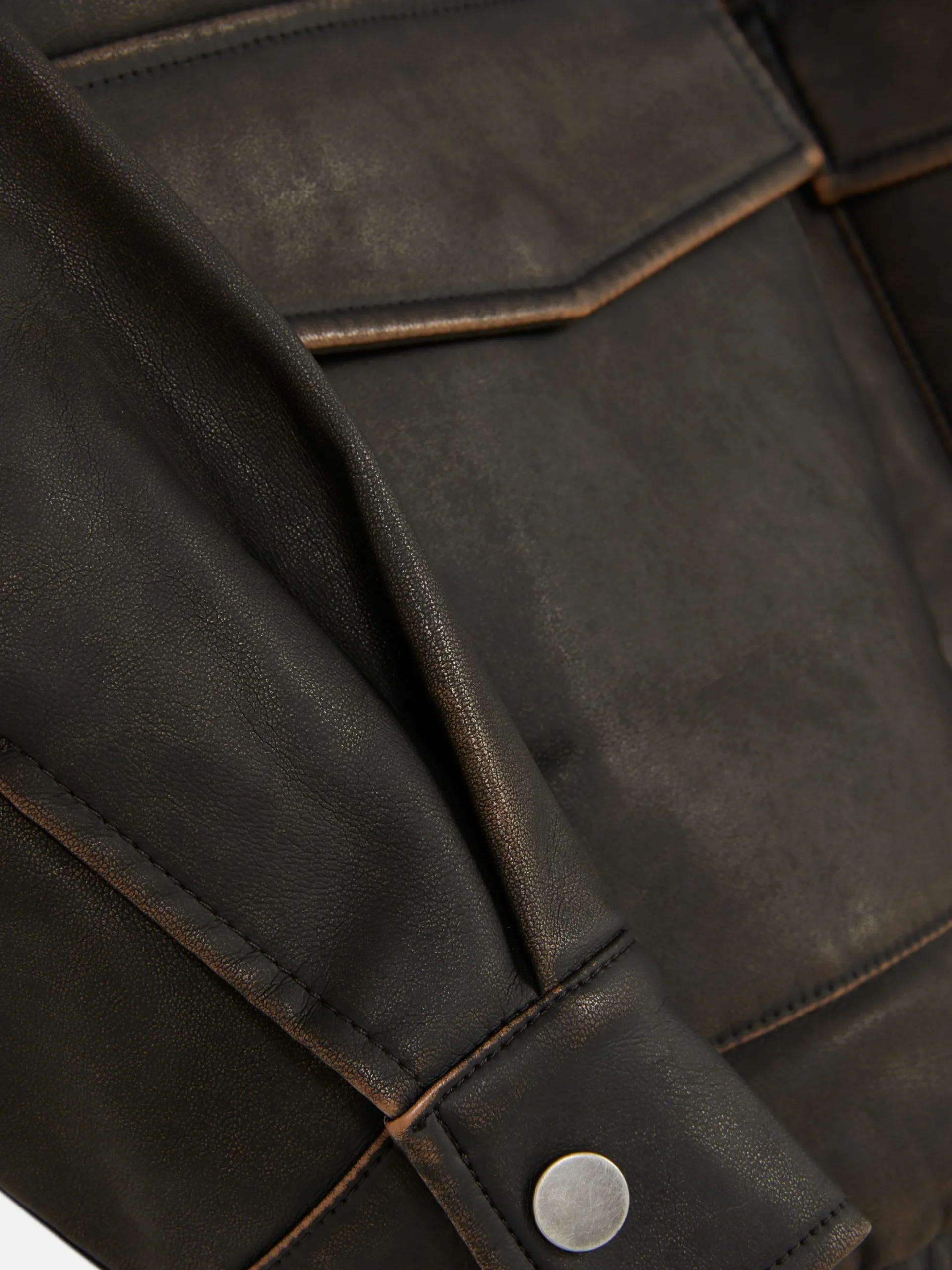 Blouson Bomber En Simili Cuir à Effet Vieilli Rita Ora