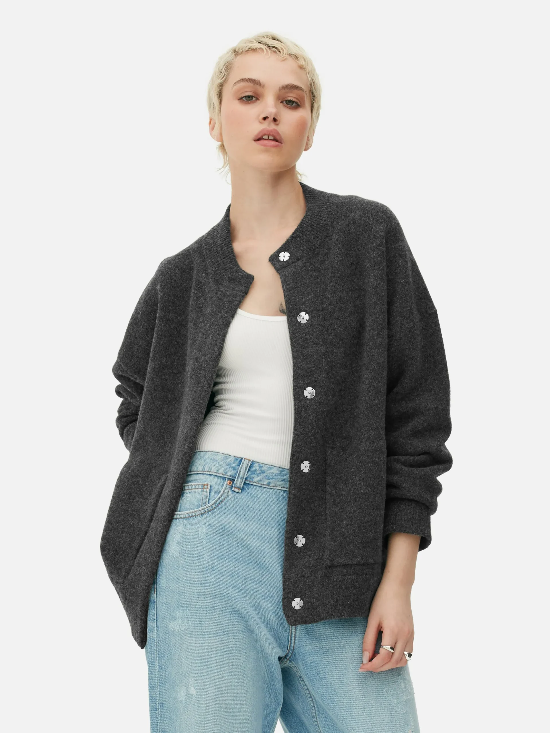 Blouson Bomber Tricoté Oversize