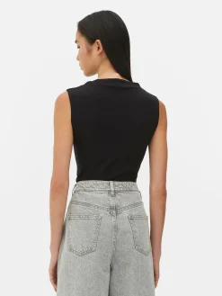 Body Sans Manches à Col Montant