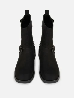 Bottes De Motard En Suédine