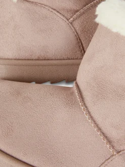 Bottines à Doublure Duveteuse Et Nœud Au Dos