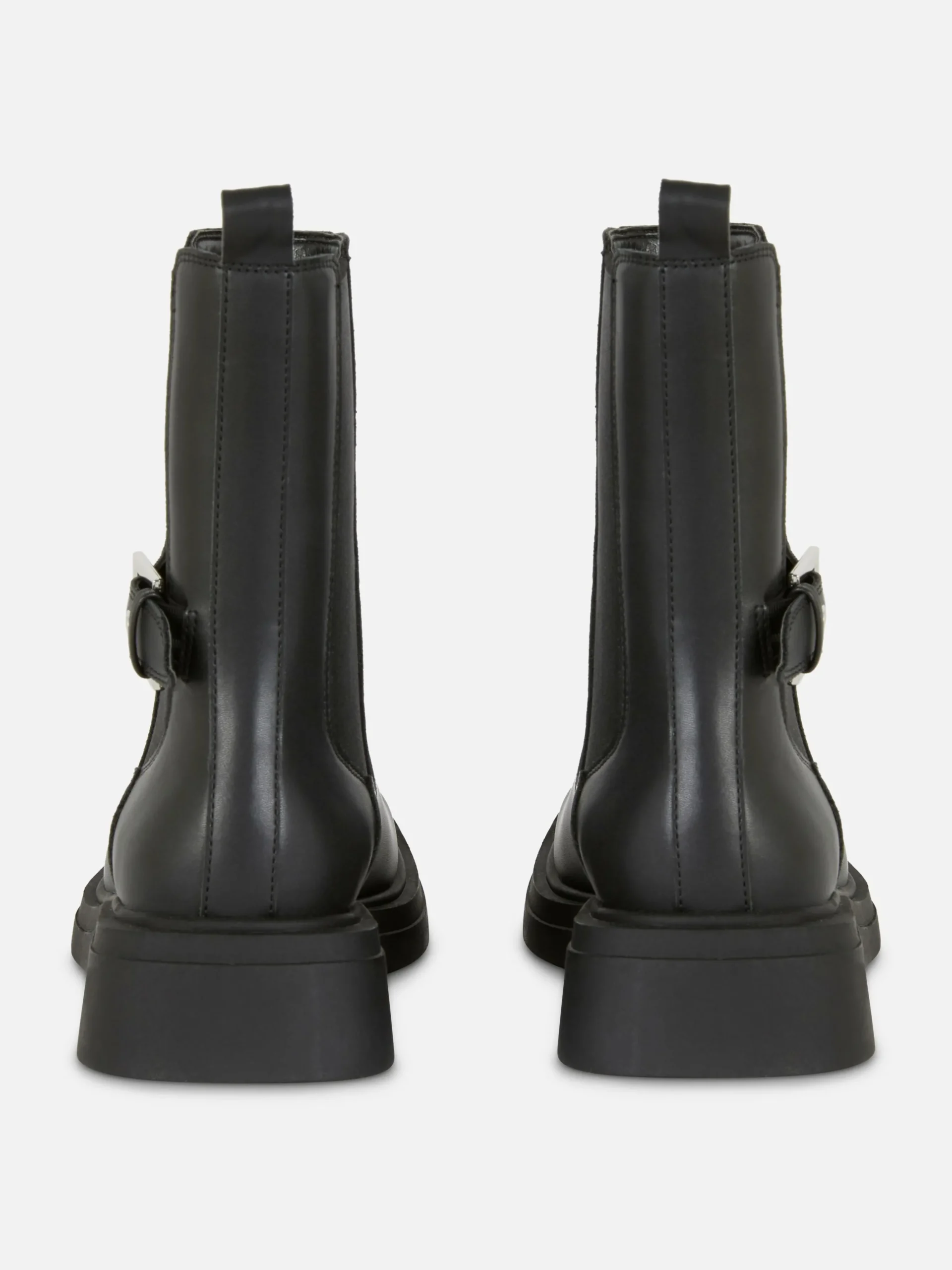 Bottines Chelsea En Simili Cuir à Bout Carré