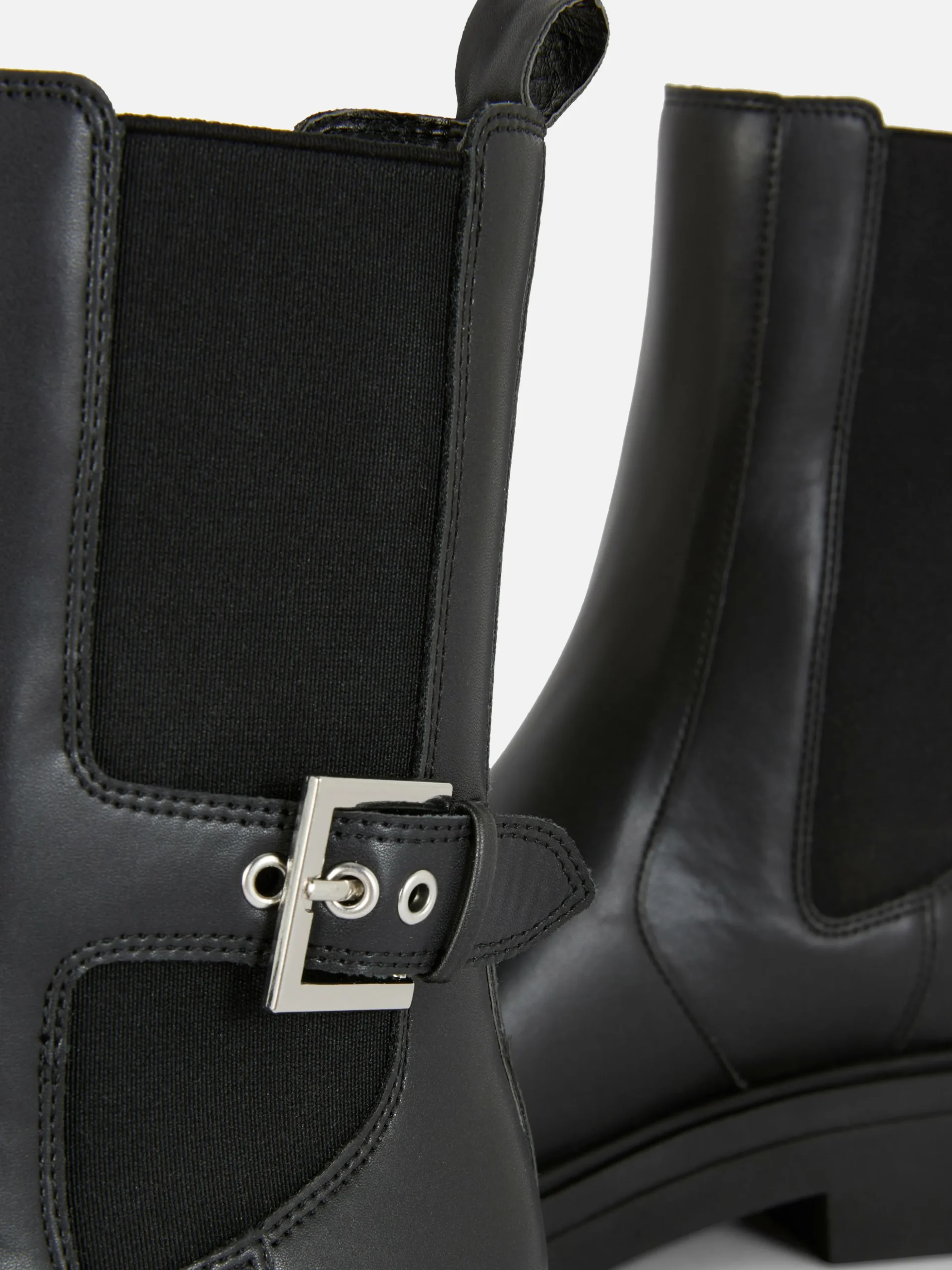 Bottines Chelsea En Simili Cuir à Bout Carré