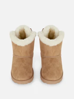 Bottines En Fausse Fourrure Avec Nœud