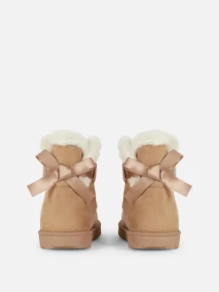 Bottines En Fausse Fourrure Avec Nœud