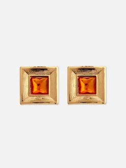 Boucles D'oreilles Carrées à Fausses Gemmes Rita Ora