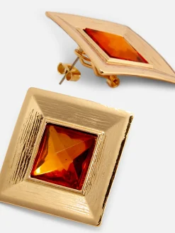 Boucles D'oreilles Carrées à Fausses Gemmes Rita Ora