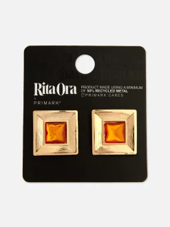 Boucles D'oreilles Carrées à Fausses Gemmes Rita Ora