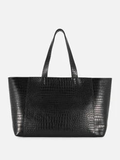 Cabas Extra Large En Imitation Croco