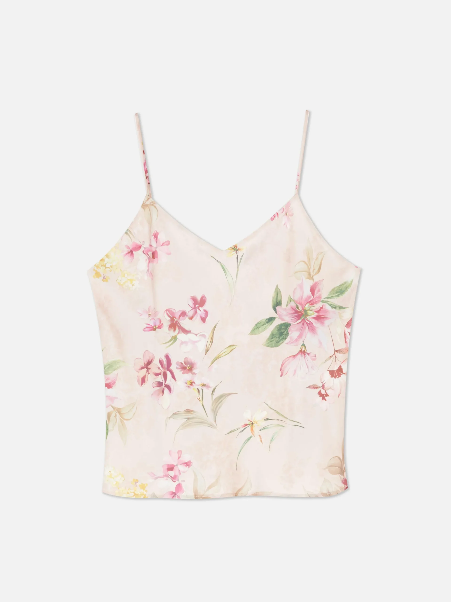 Caraco De Pyjama Court En Satin Floral