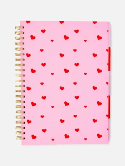 Carnet à Spirale A4 à Motif Cœur Avec Intercalaires