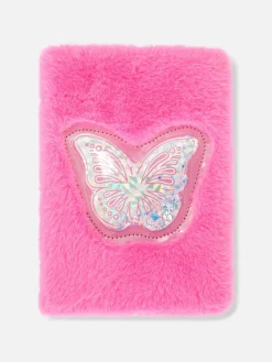 Carnet En Fausse Fourrure à Motif Papillon