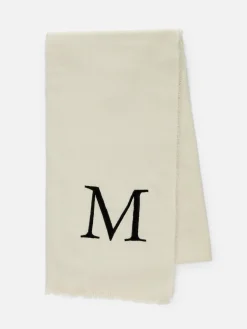 Écharpe Brodée Avec Initiale Monogramme