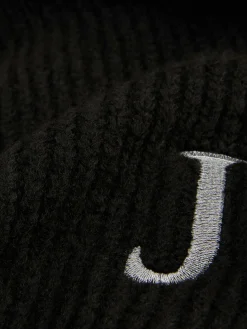 Écharpe En Maille Côtelée à Initiale Brodée