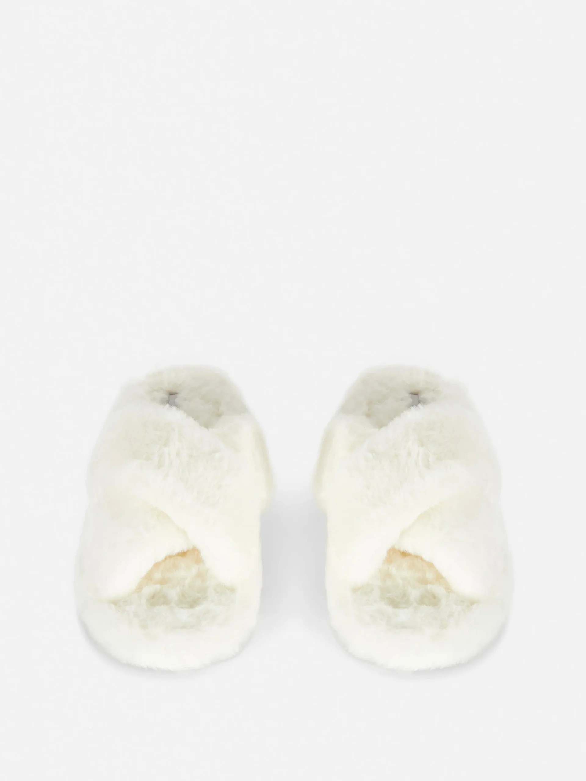 Chaussons En Fausse Fourrure à Brides Croisées