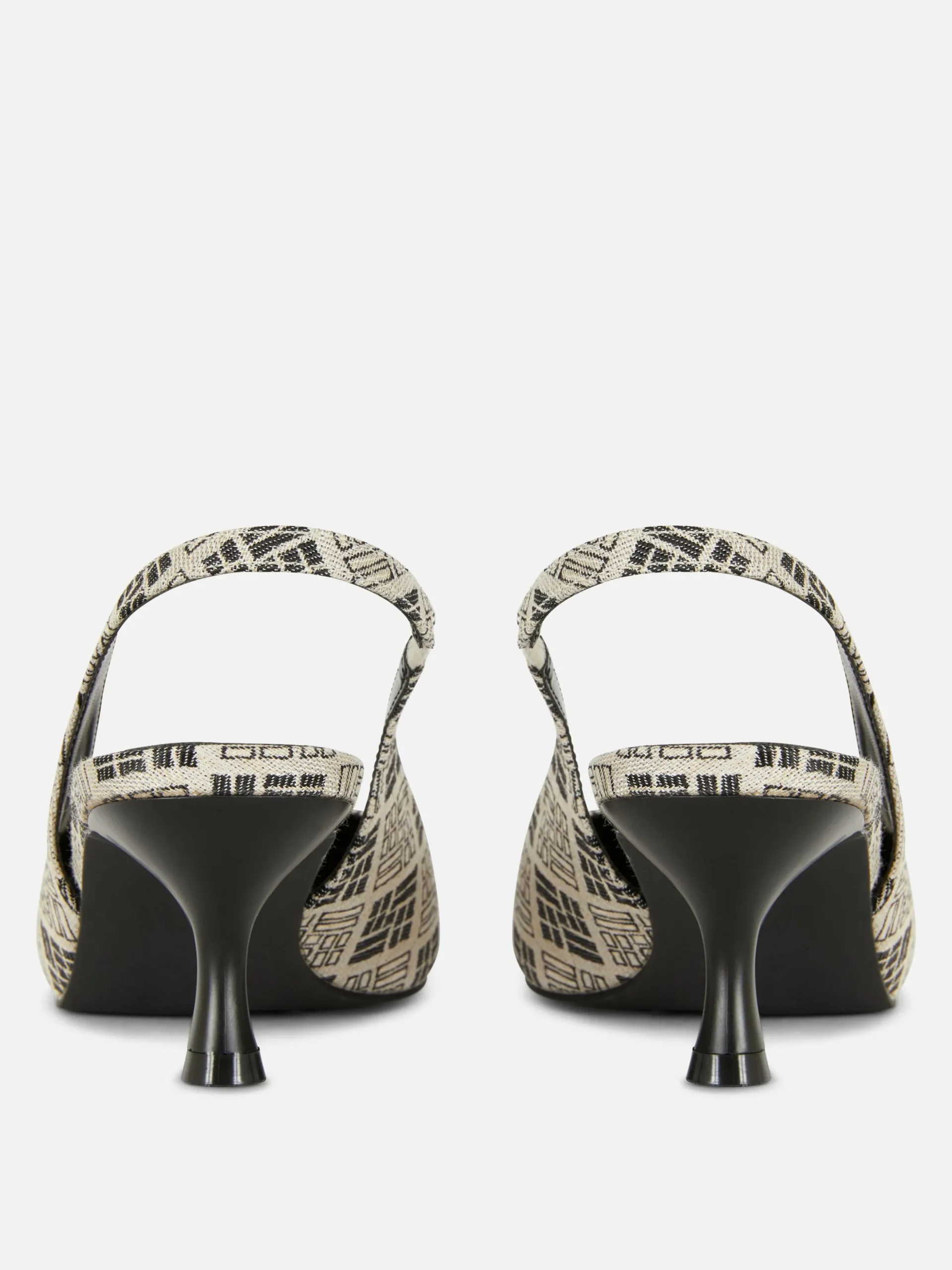 Chaussures à Talon Ouvert Et Motif Géométrique