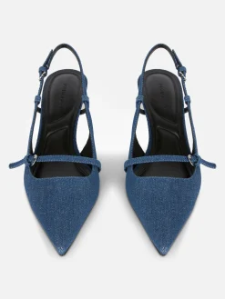 Chaussures En Jean à Talon Bas Et Boucle