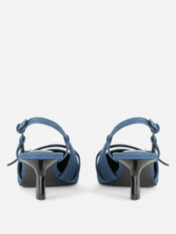 Chaussures En Jean à Talon Bas Et Boucle