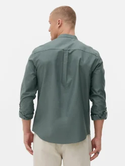 Chemise Boutonnée à Manches Retroussées