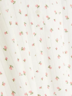 Chemise De Nuit En Maille Pointelle Florale