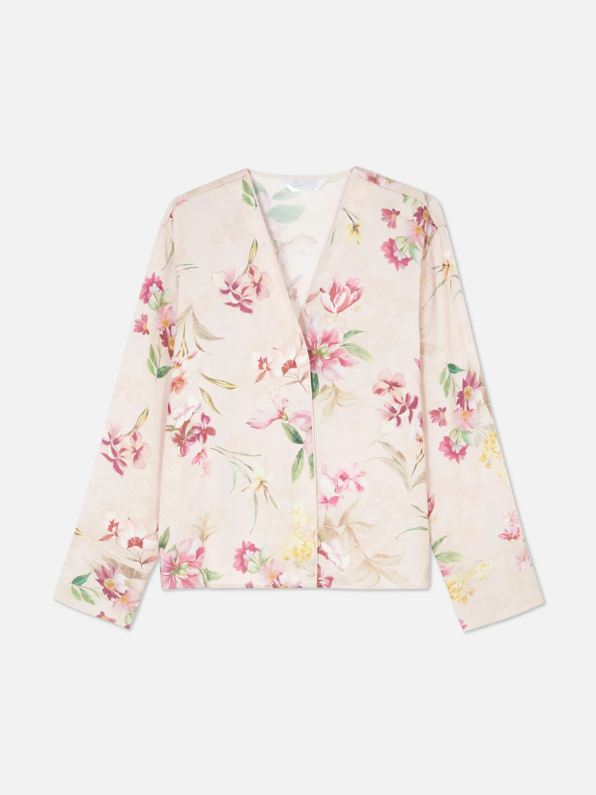 Chemise De Nuit En Satin Floral à Encolure En V