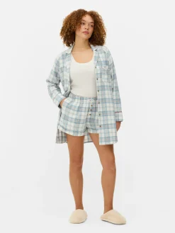 Chemise De Nuit Longue En Flanelle à Carreaux