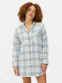 Chemise De Nuit Longue En Flanelle à Carreaux