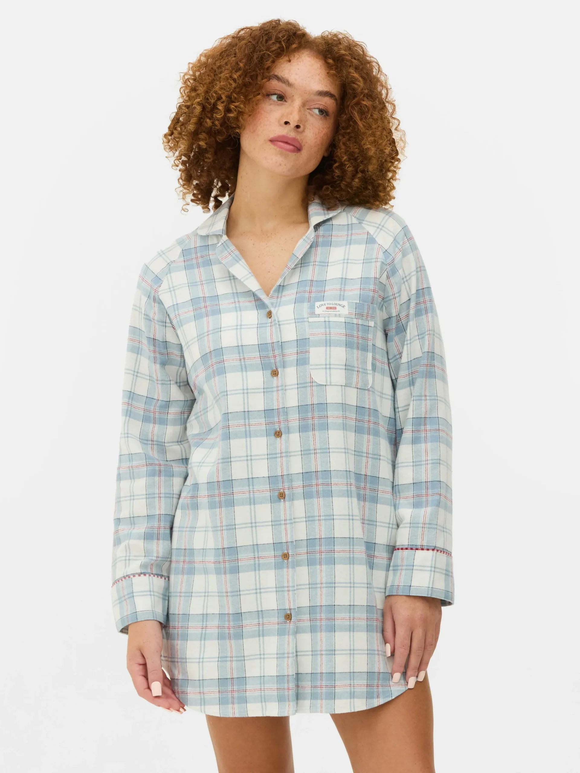Chemise De Nuit Longue En Flanelle à Carreaux