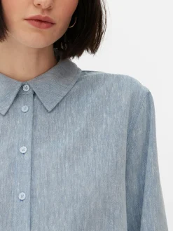 Chemise En Chambray à Manches Longues