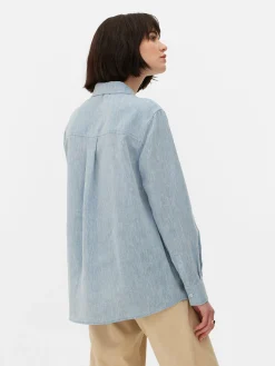 Chemise En Chambray à Manches Longues