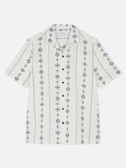 Chemise Froissée à Manches Courtes Et Motif Géométrique