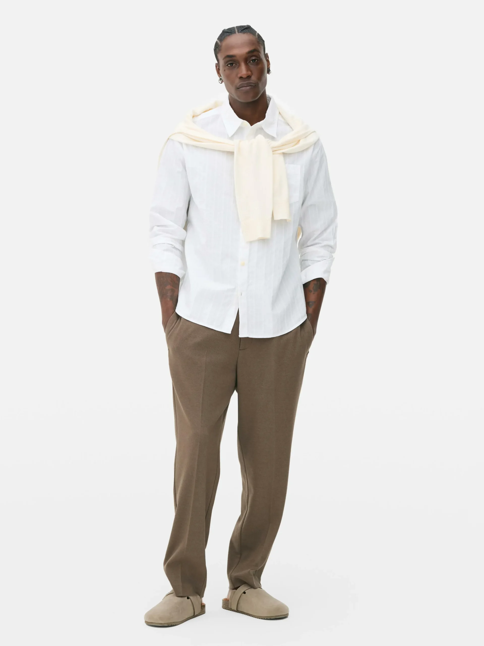 Chemise Jacquard à Manches Longues