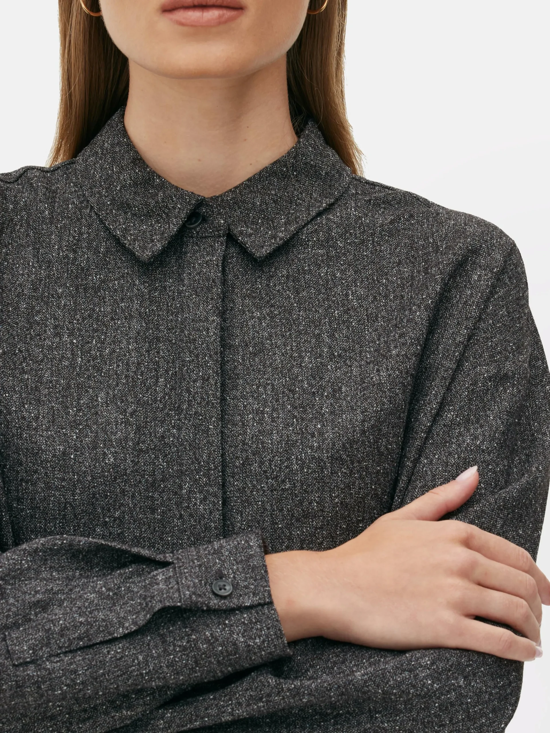 Chemise Mouchetée à Manches Longues à Coordonner The Edit