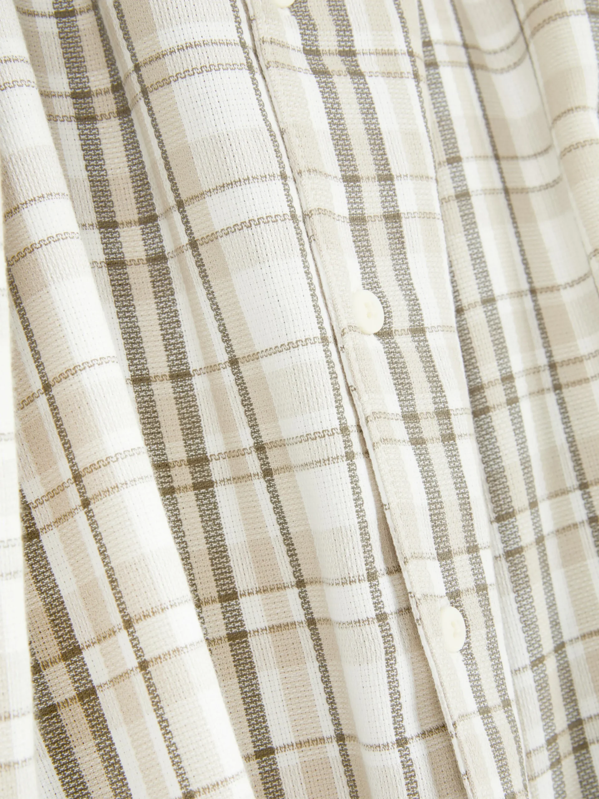 Chemise Texturée à Carreaux Et à Manches Courtes