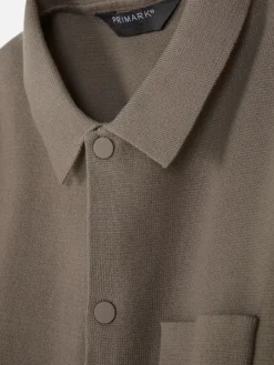 Chemise Tricotée à Boutons-pression