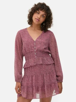 Chemisier à Taille Froncée