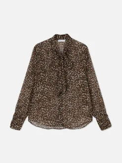 Chemisier Boutonné Avec Lien à Nouer Au Col