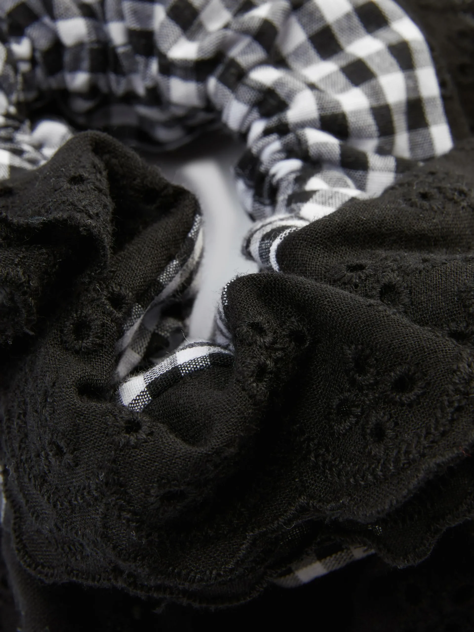 Chouchou Cheveux Vichy Avec Dentelle